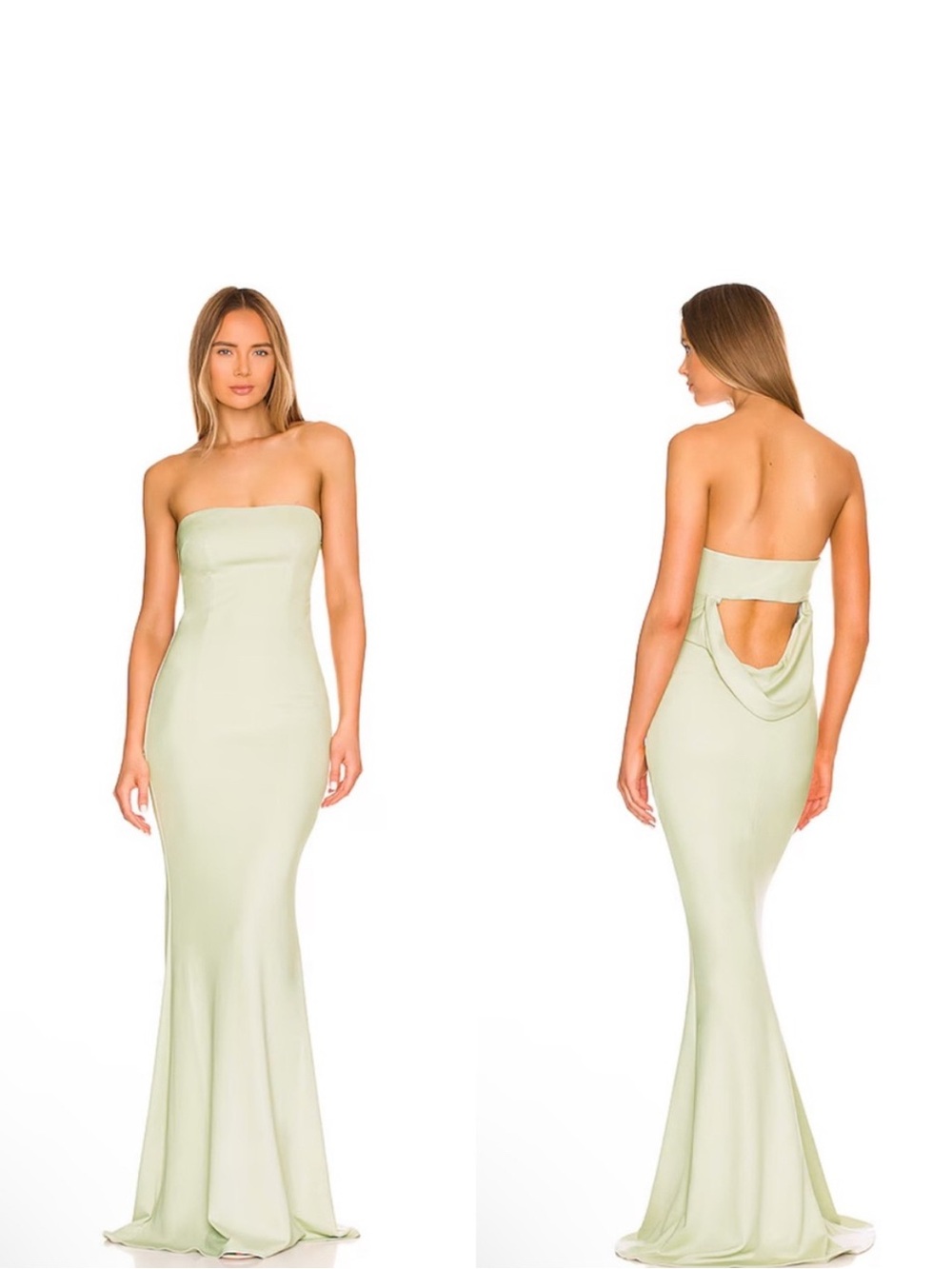 REVOLVE Strapless Light Sage Mermaid Gown